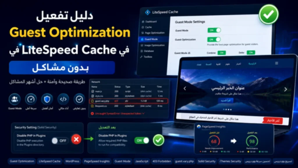 دليل تفعيل Guest Optimization في LiteSpeed Cache بدون مشاكل