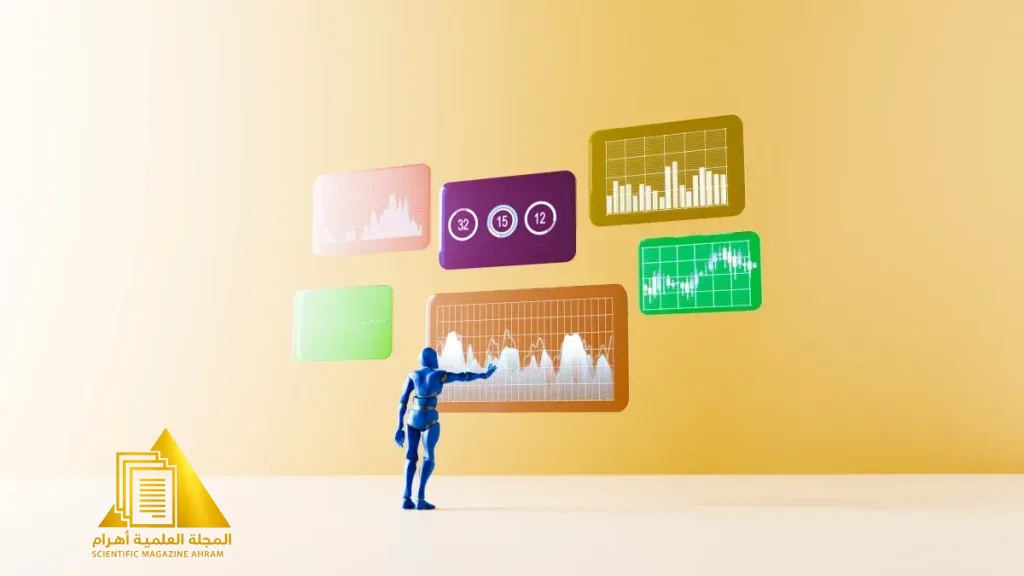 شعار ChatGPT مع أيقونات عرض تقديمي رقمي ترمز لعملية الدمج
