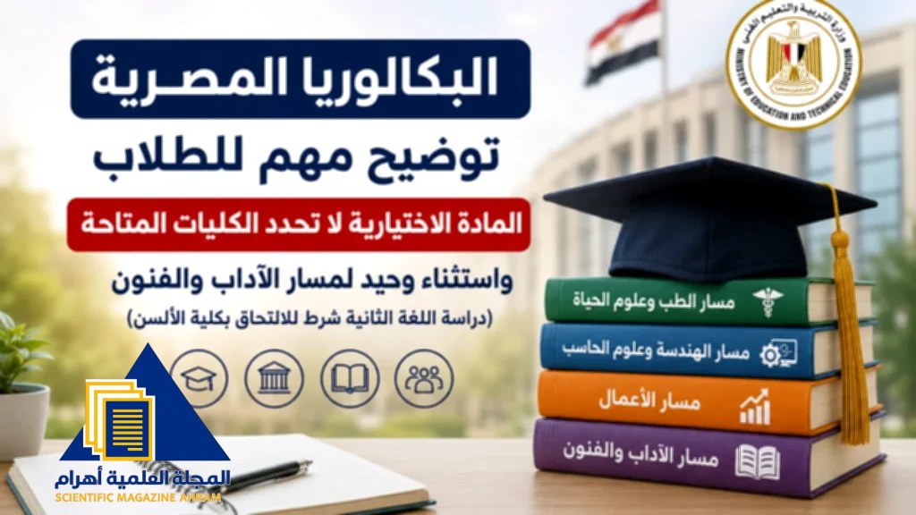 التعليم توضح: المادة الاختيارية لا تحدد كليات البكالوريا المصرية